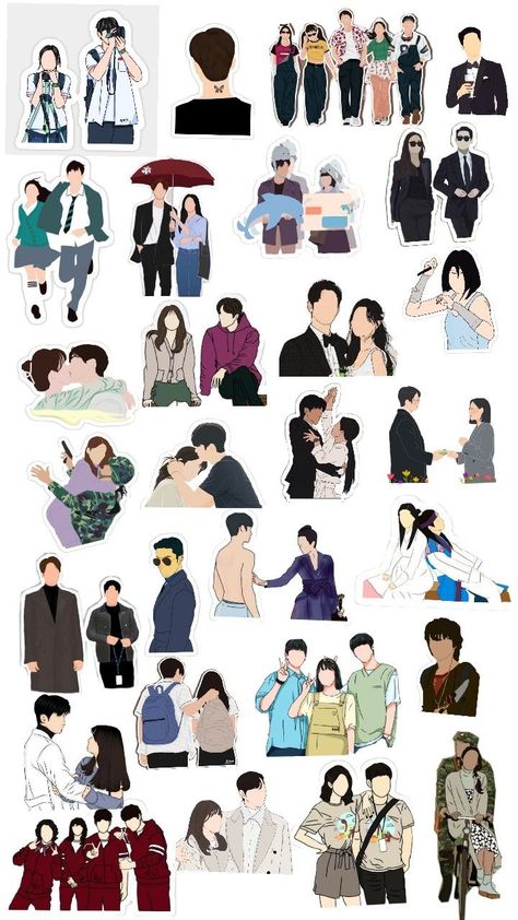 K Drama Stickers, Drama Stickers, K Dramas, K Drama, Kawaii Stickers, Kdrama, Drama, Kawaii