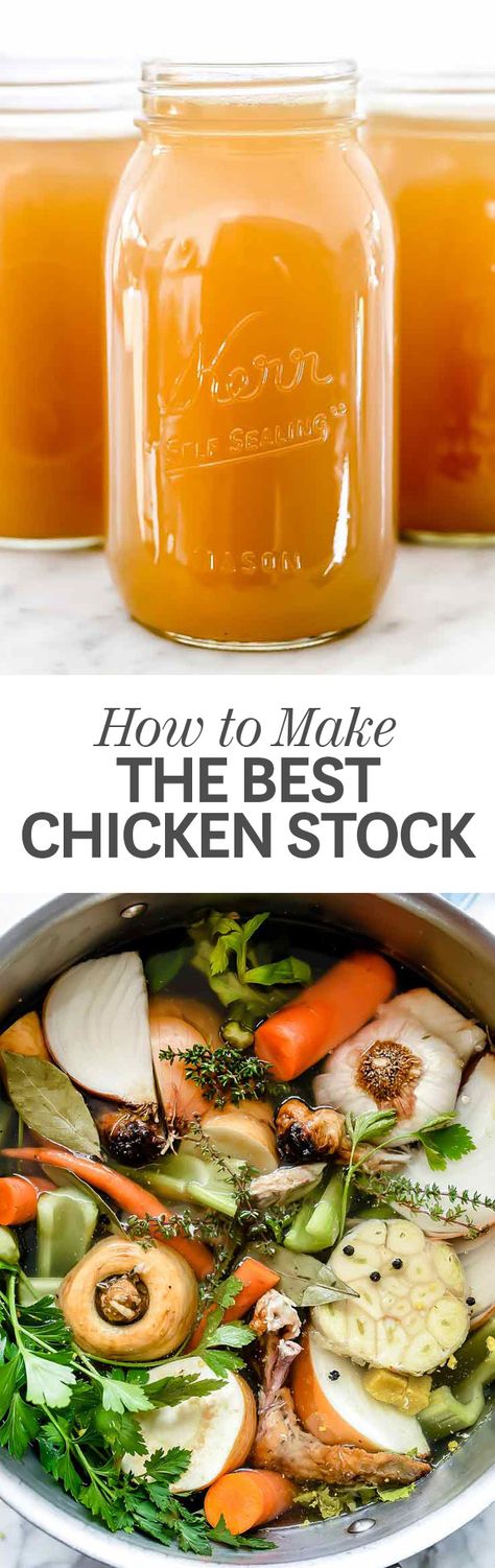 How to Make Homemade Chicken Stock and Broth on the stove top, in the Instant Pot pressure cooker or in a slow cooker | foodiecrush.com #chicken #stock #broth #recipes Chicken Stock Recipe, Homemade Chicken Stock, Chicken Bones, Rotisserie Chicken Recipes, Broth Recipes, Pot Cover, Cooking Classy, Leftover Chicken, Instant Pot Pressure Cooker