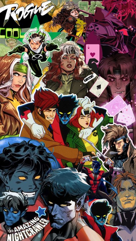 #xmen #nightcrawler #rogue #gambit Rouge Xmen, Gambit Wallpaper, X-men Wallpaper, Comic Book Wallpaper, Rogue Xmen, Rogue Gambit, Crazy Toys, British Soldier, Fictional Crushes