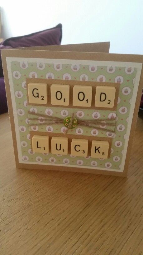 Diy Good Luck Cards Handmade, Handmade Good Luck Cards, Good Luck Handmade Cards, Good Luck In Your New Job Cards Handmade, Good Luck Card Ideas, Farewell Cards Diy, New Job Cards Handmade, Good Luck Cards Handmade, Button Christmas Cards