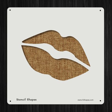 Kiss Stencil, Lips Stencil, Kiss Symbol, Kisses Hoodie, Lip Stencil, Kiss Pattern, Symbol Drawing, Stencil Printing, Large Stencils