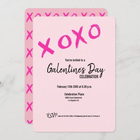 Galentine's Day XOXO Friends Valentines Party for $3.09 - Valentine's Day Friends Valentines Party, Valentine Party Invitations, Valentines Dinner, Dance Party Invitations, Galentines Party, Valentine Dinner, Valentines Day Dinner, Celebration Day, Friends Valentines