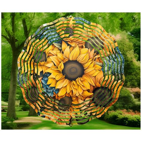 Wind Spinner, Sunflower Spinner, Garden Spinners, Patio Decor, 10 Inch Wind Spinner https://foreverskystudio.com/products/wind-spinner-sunflower-spinner-garden-32360 Metal Yard Decor, Garden Spinners, Fabric Wall Decals, Yellow Sunflower, Wind Spinners, Flower Decor, Fabric Wall, Art Metal, Yard Decor