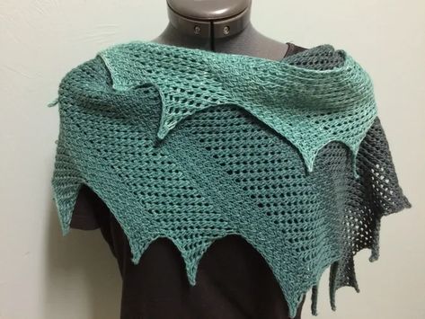 Dragon Wing Tunisian Crochet Shawl Pattern - Payhip Dragon Wing, Crochet Dragon Pattern, Tunisian Crochet Hook, Tunisian Crochet Patterns, Crochet Hack, Tunisian Crochet Stitches, Crochet Shawl Pattern Free, Crochet Dragon, Dragon Wings