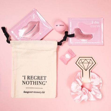 ADD TO CART 🛒 Meet our Filled Hen Party Hangover Recovery Kit! A great way to nail those hen party favours if you’re pressed for time 🫶🏼 Includes: 💗’I Regret Nothing’ Hangover Cotton Pouch 💗Lip Balm 💗Diamond Pink Satin Scrunchie 💗Pair of Hydrogel Pink Eye Masks 💗Pink Hydrogel Lip Mask 💗Compressed Face Wipe Hen Do Party Bags, Pink Satin Scrunchie, Hangover Recovery Kit, Hangover Survival Kit, Jelly Bags, Paper Party Bags, Hen Party Bags, Love Heart Sweets, Bridesmaid Duties