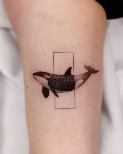 30 Best Orca Tattoo Ideas You Should Check Geometric Orca Tattoo, Orca Tattoo Ideas, Geometric Orca, 52hz Whale, 52 Hertz Whale, Orca Whale Tattoo, Killer Whale Tattoo, Tato Tradisional, Orca Tattoo