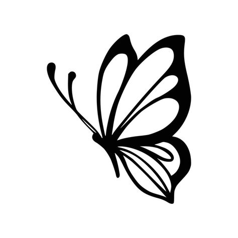 Butterfly line art. Simple minimal butterfly line tattoo icon logotype Simple Butterfly Clipart, Small Butterflies Drawing, Butterfly Vector Art, Butterfly Stencil Printable, Cartoon Butterfly Tattoo, Butterfly Silhouette Tattoo, Butterfly Simple Tattoo, Crosswalk Art, Butterfly Line Tattoo