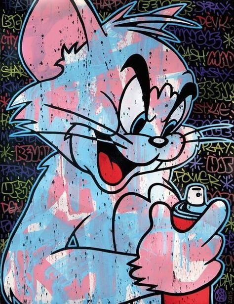 Bad Cat, Banksy Graffiti, Mickey Mouse Art, Graffiti Artwork, Graffiti Characters, Graffiti Wallpaper, Cartoon Painting, Graffiti Wall Art, Graffiti Drawing