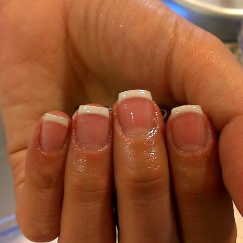 Frenchies On Natural Nails, Birthday Nail Designs Short, Short Nails For Nurses, Super Short Nails, Natural Nails Manicure, Gel Nails French, Short French, Nails Stiletto, French Tip Acrylic Nails