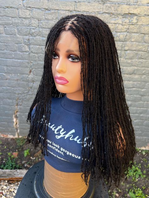 Ready to Ship Human hair Full Lace Sister locks DreadLocks wig Braided Wigs, braids wigs, lace wig, sister locs by Beautyhubb on Etsy Medium Locs, Wigs Braids, Hair Dreadlocks, Sister Locks, Braids Wigs, Sister Locs, Colour Colour, Braided Wigs, Baby Hairs