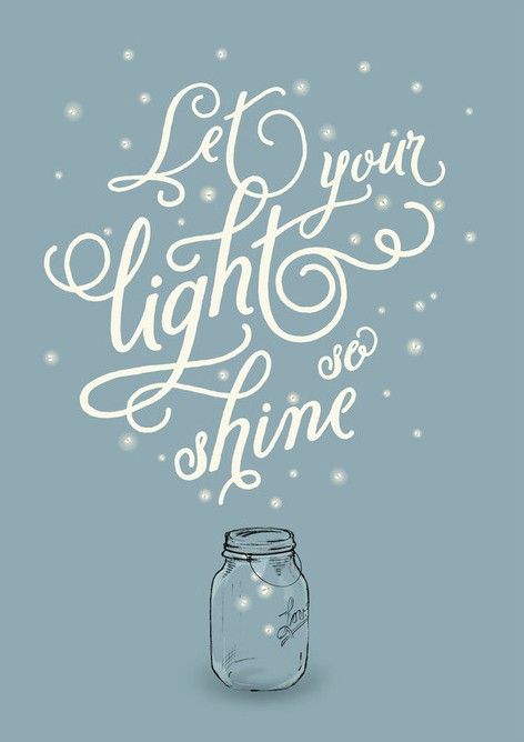 Custom Art Print, Typographic Print, Let Your Light Shine, Limited Edition Art Print, Shine On, Firefly, Bible Journaling, Mason Jar, Favorite Quotes