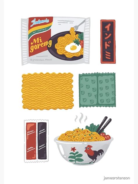 "Indomie - Mie Goreng Premium Print" Poster for Sale by jamesrotanson | Redbubble Mie Goreng Indomie, Indomie Art, Printable Diy Crafts, Paper Doll Printable Templates, Food Template, Bff Gifts Diy, Paper Food, Cute Easy Doodles, Hello Kitty Crafts