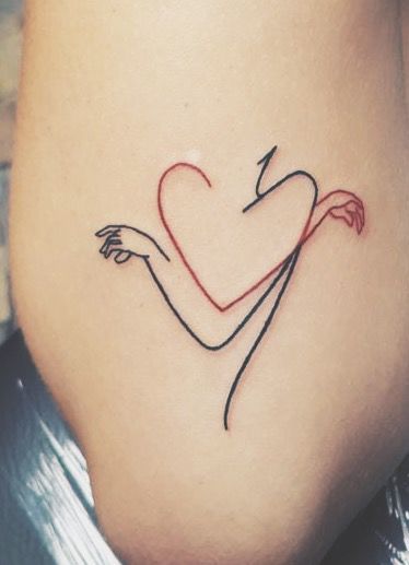 Self Appreciation Tattoo, Selflove Tattoo Ideas, Tattoos About Love, Selflove Tattoo, Tattoo Lines, Simple Heart Tattoos, Love Symbol Tattoos, Happiness Tattoo, Ankle Tat