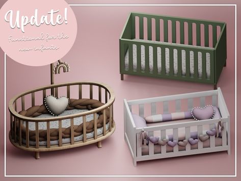 Sims 4 Cc Baby Cribs, Sims 4 Cc Baby, Infant Furniture, Infant Cc, Pink Baddie, Lotes The Sims 4, Sims Baby, Sims 4 Bedroom, Free Sims 4