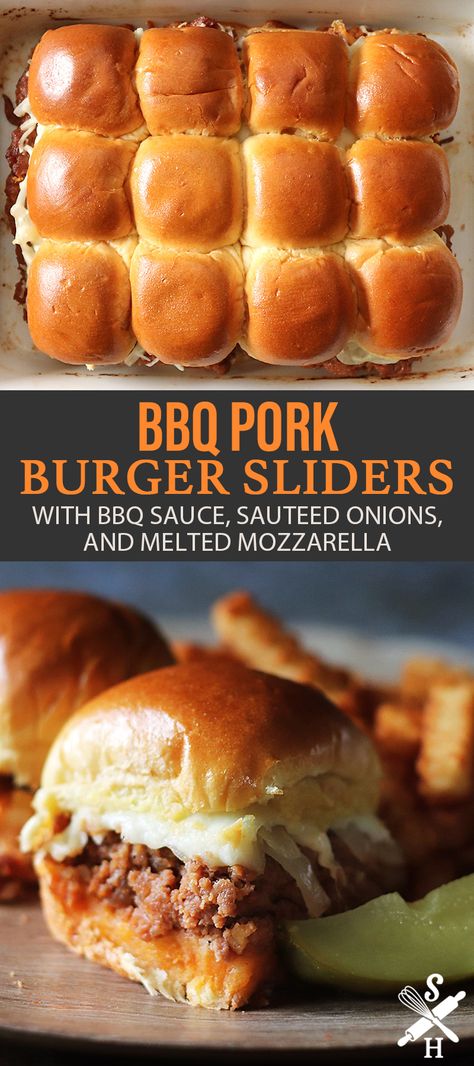 Bbq Pork Burgers, Pork Sliders Recipes, Pork Burgers Recipes, Ground Pork Recipes, Pork Recipes For Dinner, Pork Recipes Easy, Pork Sliders, Instant Pot Recipe, Burger Sliders