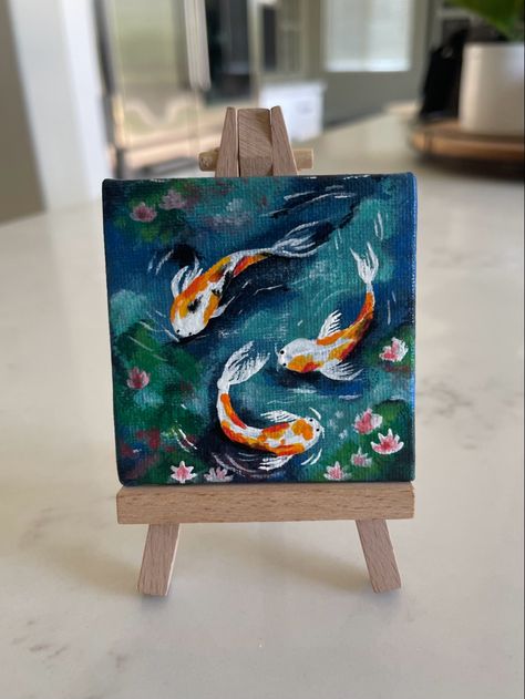 Painting Fish, Mini Oil Painting, Whale Painting, Small Canvas Paintings, Still Lifes, Canvas Painting Designs, Painting Flower, Art Painting Gallery, Textured Painting