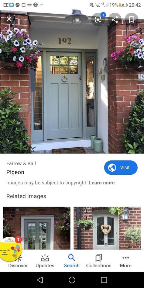 Recessed Porch, Front Door Inspiration Brick House, Painted Wooden Front Door, Cottage Doors Exterior Entrance, 1930s Porch Ideas, 1950s Front Door, Country Style Front Door, Front Door 1930s House, 1930 Front Door