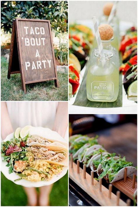 Wedding Food Stations | Mexican Feast                                                                                                                                                                                 More Taco About A Party, Wedding Food Bars, Diy Wedding Food, Foodie Wedding, Wedding Food Stations, Wedding Food Drink, Reception Food, Wedding Reception Food, Boda Mexicana