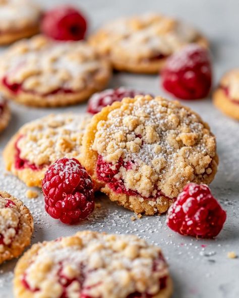 These Costco CopyCat cookies are insane! My kids won't eat anything else! Raspberry Crumble Cookies, Costco Recipes, Costco Copycat, Copycat Cookies, Cooktop Cove, Crumble Cookie Recipe, Goldendoodle Grooming, Crumble Cookies, Raspberry Crumble