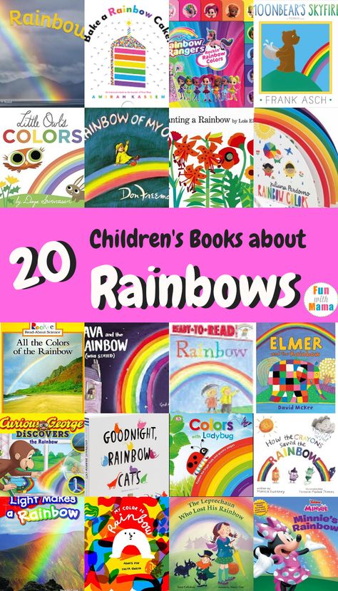 books about rainbows Rainbow Books For Preschool, Books About Rainbows Preschool, Rainbows Preschool, Books About Colors, Rainbow Preschool, Books For Kindergarten, Rainbow Books, Books For Preschoolers, Preschool Weather