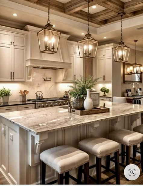 Earth Tone Kitchen, Earth Tones Kitchen, Kitchen Cabinet Color Ideas, Blue Kitchen Cabinets, Dream Kitchens Design, Kitchen Remodel Design, Kitchen Design Plans, Kitchen Cabinet Colors, Granite Kitchen