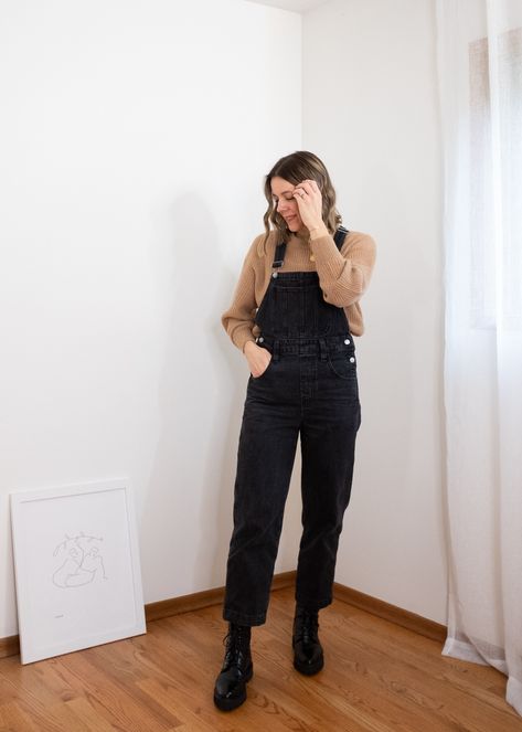 Madewell Black Friday Picks - Seasons + Salt Black Overalls Sweater Outfit, Overalls Black Outfit, Black Overalls Outfit Women, Black Ziggy Overalls Outfit, Black Jean Overalls Outfit, Velvet Overalls Outfit, Styling Black Overalls, Black Denim Overalls Outfit, How To Style Black Overalls