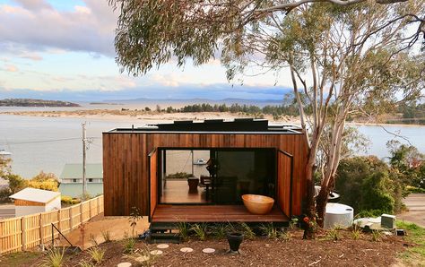 16 Of The Coolest Tiny Houses In Australia | Urban List Grand Designs Australia, Suspended Fireplace, Outdoor Bathtub, Tiny House Luxury, Pod House, Glass Houses, Tiny Houses For Rent, Outdoor Tub, Outdoor Bath