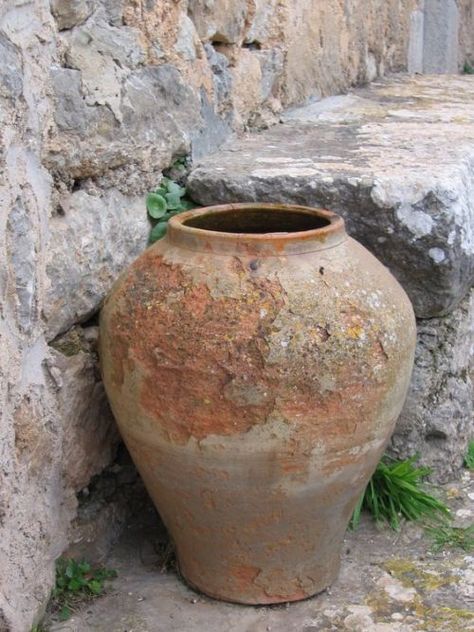 Olive Jar, Garden Urns, Rustic Pottery, Garden Containers, Vintage Vase, Vase Vintage, Antique Vase, Vintage Vases, Terracotta Pots