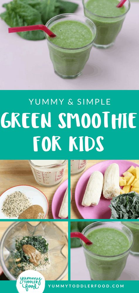 With just a few simple ingredients, you can blend up a nutrient-packed green smoothie for babies, toddlers, and kids that they'll actually like! #toddlerfood #healthybreakfast #toddlerbreakfast #greensmoothie #breakfastideas Smoothie Meals, Simple Green Smoothie, Baby Smoothies, Toddler Smoothies, Smoothie Green, Smoothie Recipes For Kids, Best Green Smoothie, Green Smoothie Recipe, Easy Green Smoothie