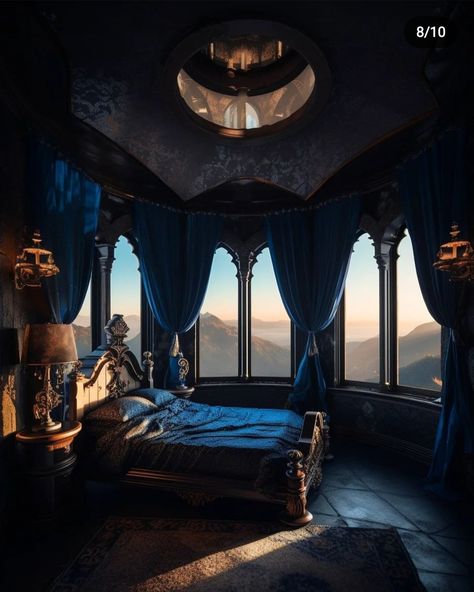 Ravenclaw Inspired Bedroom, Hogwarts Dorm Room, Hobbit Shire, Ravenclaw Bedroom, Ravenclaw Room, Hogwarts Dorm, Library Bed, Fantasy Plant, Hogwarts Room