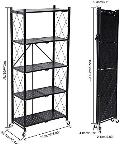 Simple Deluxe 3-Tier Heavy Duty Foldable Metal Rack Storage Shelving Unit with Wheels Moving Easily Organizer Shelves Great for Garage Kitchen Holds up to 750 lbs Capacity, Black (HKSHLFFOLD28153403B) : Amazon.ca: Everything Else Organize Office Space, Garage Shelving Units, Metal Storage Shelves, Metal Shoe Rack, Metal Storage Racks, Garage Kitchen, Metal Shelving Units, Sheet Metal Fabrication, Storage Shelving