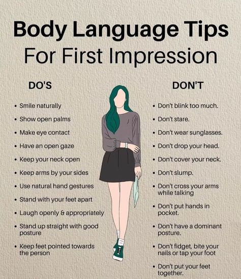 Body Language Tips, Confident Body Language, Language Tips, Mindset Goals, Mental Health Facts, Goals Quotes, Quotes Business, Dos And Don'ts, Genuine Smile