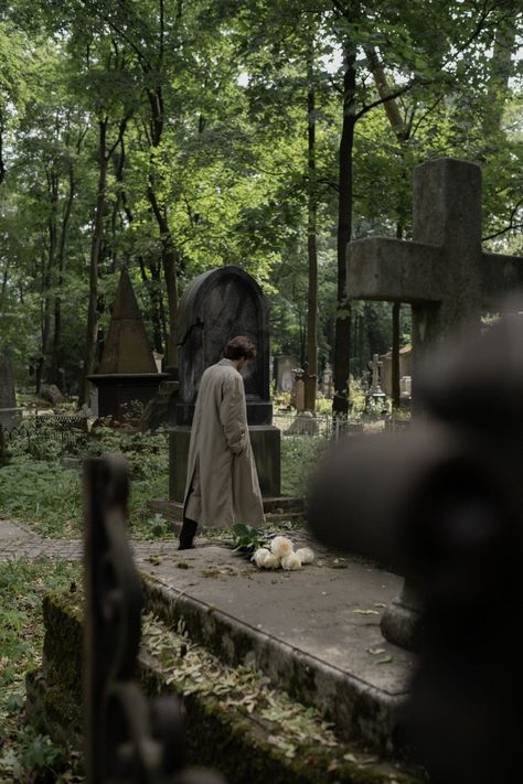 All The Lies Rina Kent, Cemeteries Photography, A Man Called Ove, Rina Kent, Old Cemeteries, Anne With An E, Halloween Photoshoot, Man Standing, Depth Of Field