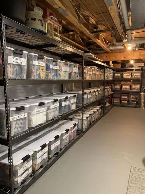 Basements are like extra rooms. They can be used for storing things and if you’re a horror movie character, basements can be used to tie up innocent v... | Heading Create an Organized Storage Area #unfinishedbasement #unfinishedbasements #basement #basements #decoratedlife Basement Decoration, Basement Organization, Bedroom Closets, Garage Organisation, Dream Basement, Satisfying Things, Storage Room Organization, Smooth Cake, Basement Storage