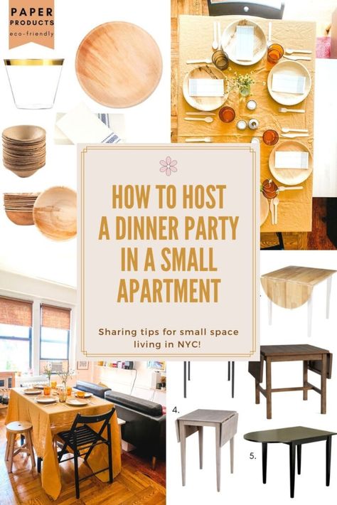 Small Dinner Party Menu Ideas, Dinner Party Layout, Small Apartment Party, Small Dinner Table, Apartment Party, Host A Dinner Party, Friendsgiving Dinner Party, Lunch Party, Party Hosting