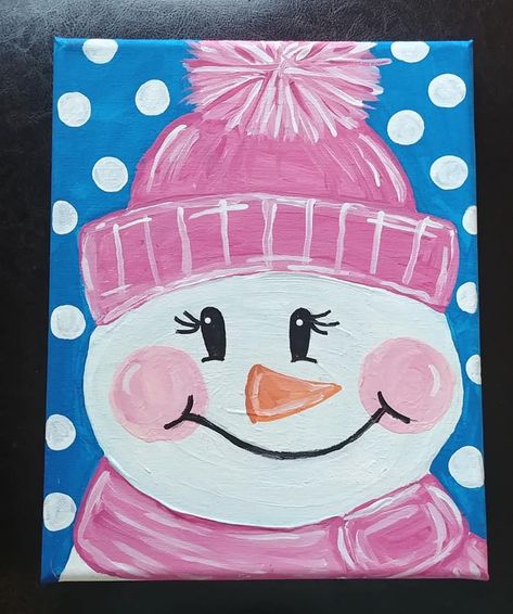 Canvas Snowman Painting For Kids, Easy Diy Christmas Paintings On Canvas Step By Step, How To Paint A Reindeer, Cute Things To Paint Christmas, Snowman Canvas Paintings Easy, Easy Winter Paintings On Canvas, Easy Holiday Canvas Painting, Winter Canvas Painting Ideas Easy Kids, Snowman Canvas Paintings For Kids