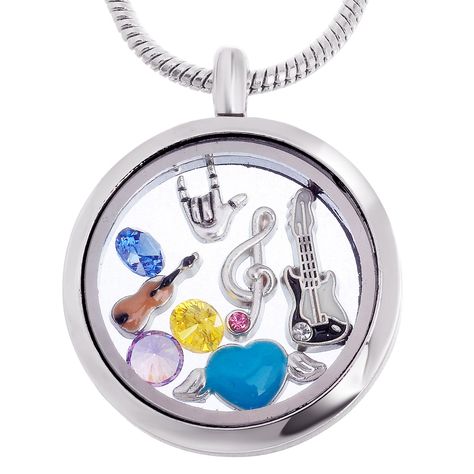 Glass Locket Pendant, Round Locket Necklace, Round Locket, Memory Locket, Glass Locket, Floating Lockets, Locket Pendant Necklace, Floating Charms, Silver Glass