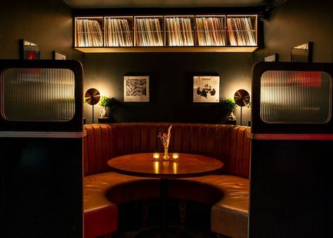 Vinyl Cafe, Vinyl Room, Jazz Bar, Bar Interior, Restaurant Interior Design, Bar Lounge, Restaurant Interior, Cafe Design, Cafe Restaurant