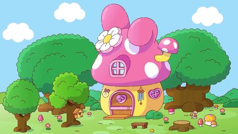 Hello Kitty House, House Cartoon, Cartoon House, Hello Kitty Art, Sanrio Wallpaper, Canvas Painting Designs, Hello Kitty Pictures, Hello Kitty Items, Hello Kitty Collection