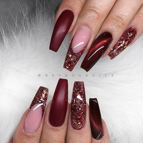 Really Long Nails, Ballerina Nails Shape, Maroon Nails, Cream Face, Coffin Shape Nails, Burgundy Nails, Ballerina Nails, Cat Eye Nails, Care Skin