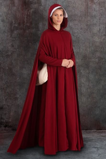 This Deluxe Women's Handmaid Tale Costume comes with a red handmaiden dress, a hooded handmaid cloak, a two-piece white handmaiden bonnet, and a satchel bag. #halloween_costumes #handmaid's_tale_costumes Handmaid's Tale Costume, Catherine Pinkerton, Handmaids Tale Costume, Outfits For Halloween, Tale Dress, Authentic Costumes, Handmaids Tale, Popular Costumes, The Handmaid's Tale