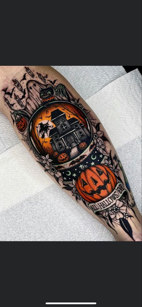 Halloween Sleeve, Halloween Tattoos Sleeve, Garden Tattoos, Witch Tattoo, Halloween Tutorial, Spooky Tattoos, Halloween Countdown, Halloween Everyday, Cute Tattoos For Women