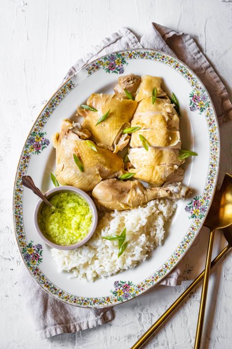 Chinese Steamed Chicken With Ginger Scallion Sauce, Steam Chicken Recipe Chinese, Chinese Steamed Chicken, Steamed Chicken Breast, Steam Chicken Recipe, Scallion Sauce, Cooking Therapy, Ginger Chicken Recipes, Ginger Scallion Sauce