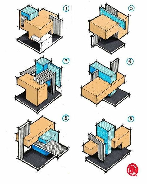 Cubes Architecture, Conceptual Model Architecture, Architecture Drawing Plan, Concept Models Architecture, Conceptual Architecture, Architecture Concept Diagram, Architecture Sketchbook, Architecture Design Sketch, Architecture Design Drawing