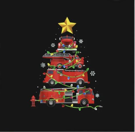 Firefighter Images, Christmas Tree Idea, Truck Christmas Tree, Merry Christmas Images, Family Costumes, Christmas Tree With Gifts, New Year Wishes, Christmas Family, Christmas Images