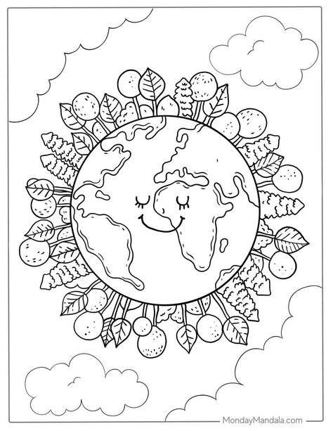 Earth For Kids, Earth Coloring Pages, Earth Awareness, Earth Day Celebration, Camping Coloring Pages, Earth City, Dolphin Coloring Pages, Planet For Kids, Earth Illustration