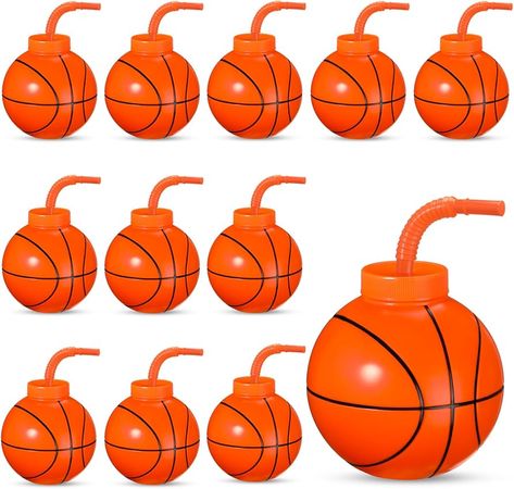 Basketball 1st Birthday Party, Basketball Birthday Party Favors, Basketball Theme Birthday Party, Basketball Themed Birthday Party, Basketball Party Decorations, Basketball Theme Birthday, Basketball Party Favors, Basketball Birthday Party, Cups With Straws