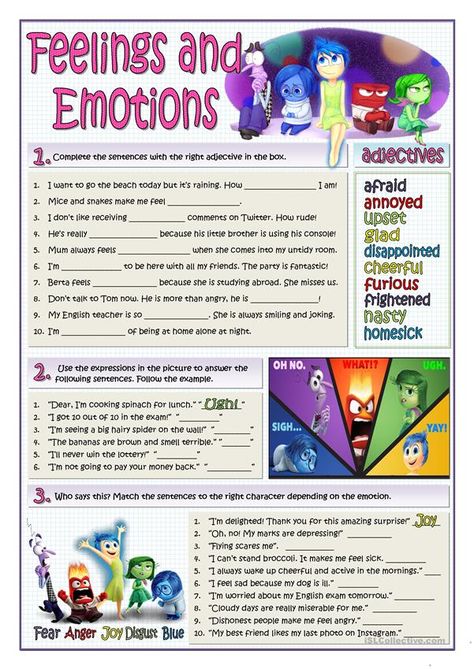 Feelings Adjectives, Emotions Worksheet, Emotion Psychology, Emotions Chart, Inside Out Emotions, Feelings Activities, Emotions Activities, Emotion Chart, School Social Work