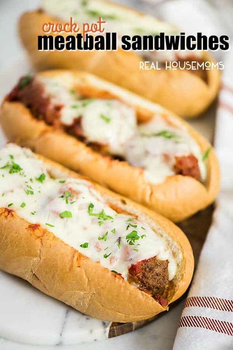 Crock-Pot-Meatball-Sandwiches Crock Pot Sandwiches, Meatball Sandwiches, Tailgating Food, Weekly Menu Plan, Meatball Sandwich, Crock Pot Meatballs, Easy Dinner Recipe, Tailgate Food, Menu Plan