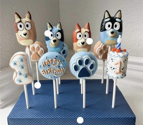 Bluey Cake Pop Ideas, Bluey Cake Pops, Oreo Cake Pops, Ginger Beef, Bluey Party, Pop Ideas, Bluey Birthday, Oreo Cake, Chocolate Covered